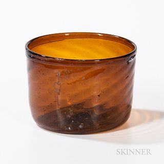 Blown Amber Glass Bowl