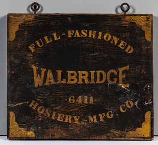 Painted "Walbridge Hosiery" Trade Sign
