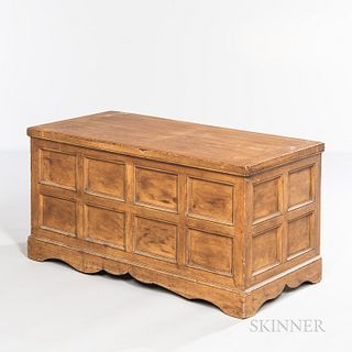 Mustard Grain-painted Joined and Paneled Blanket Box