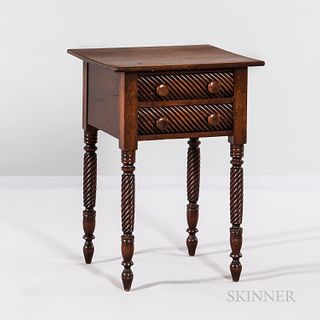 Cherry Carved Two Drawer Stand