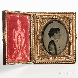 Ninth-plate Daguerreotype of a Folk Portrait of a Young Girl