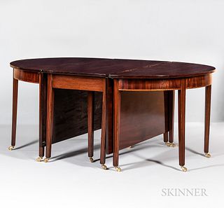 Federal Carved and Inlaid Mahogany Banquet Table