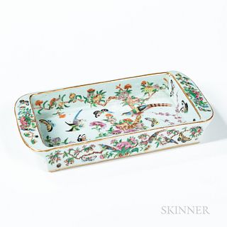 Celadon Bird and Butterfly Ice Cream Tray