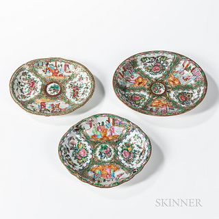 Three Oval Export Porcelain Serving Dishes