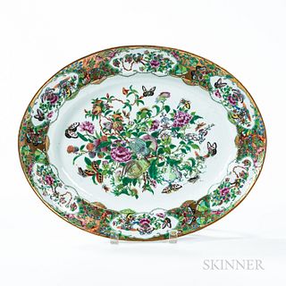 Oval Famille Rose Export Porcelain Platter