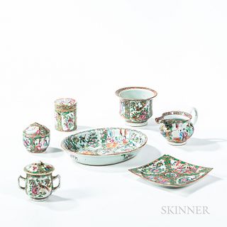 Seven Rose Medallion Export Porcelain Table Items
