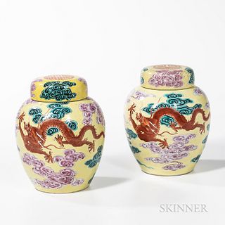 Pair of Export Porcelain Ginger Jars