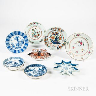 Nine Export Porcelain Table Items