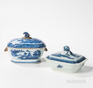 Canton Export Porcelain Tureen and Covered Serving Dish