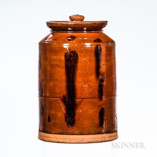 Manganese Decorated Redware Jar