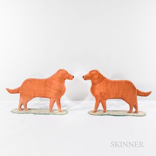 Pair of "PISK" Dog Sculptures