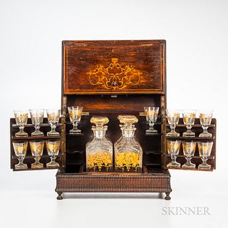 Rosewood and Rosewood Veneer Liquor Cabinet
