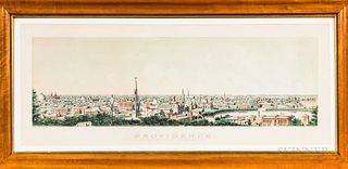 Lithograph Providence From Prospect Terrace 1877