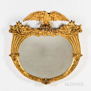 Carved and Gilded Eagle and Cornucopia Mirror