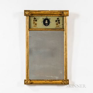 Federal Eglomise Mirror with Bust of George Washington