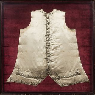 Framed Embroidered Silk Waistcoat