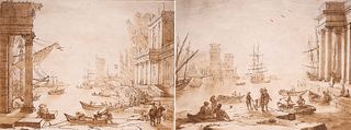 Two 18th Century Framed Etchings after Claude Lorrain (French, 1600-1682)