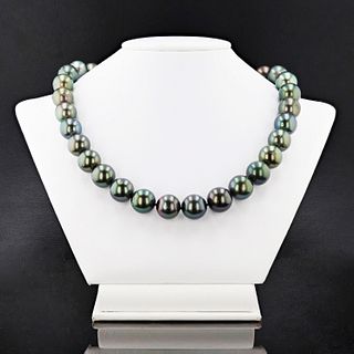 12-14mm Black Tahitian Pearl Necklace
