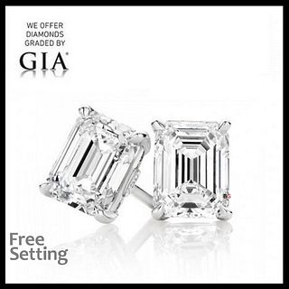 4.02 carat diamond pair Emerald cut Diamond GIA Graded 1) 2.01 ct, Color H, VS2 2) 2.01 ct, Color H, VS2. Appraised Value: $108,400 