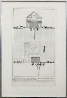 Giovanni Battista Piranesi (1720-1778): Prospetto e Profilo di un sepolcro delle Camere [...] di L. Arrunzio