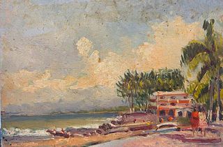 MAURICE MAZEILIE FRENCH IMPRESSIONIST OIL - EXCOTIC MEXICO LANDSCAPE