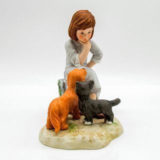 Goebel Martine Figurine, Little Girl with Dog and Cat
