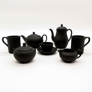 8pc Wedgwood Black Basalt Miniature Tea Ware
