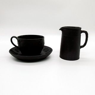 3pc Wedgwood Jasperware Black Basalt Tea Set