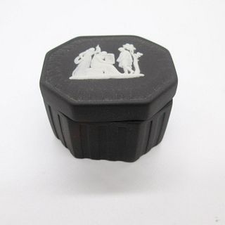 Wedgwood Black Jasperware Mini Octagon Lidded Box
