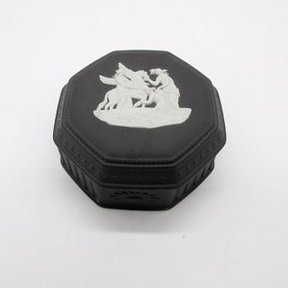 Wedgwood Black Jasperware Small Octagon Lidded Box