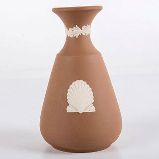 Wedgwood Taupe Brown Jasperware, Seashell Bud Vase