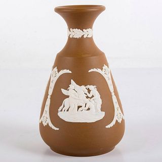 Wedgwood Taupe Brown Jasperware Bud Vase