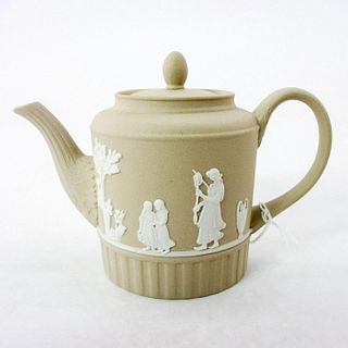 Wedgwood Light Taupe Jasperware, Miniature Tea Pot with Lid