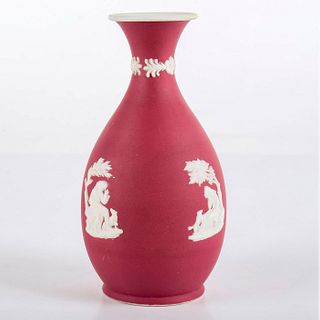 Wedgwood Crimson Red Jasperware, Bud Vase