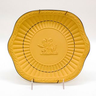 Wedgwood Cane Yellow Jasperware, Handled Cake Plate