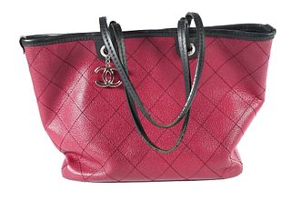CHANEL Burgundy Leather Tote & Clutch