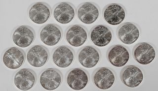Tube (20) BU US Silver Eagles $1 Coins