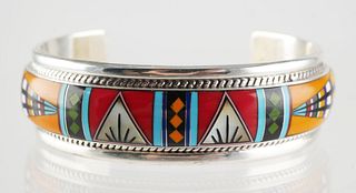 Sterling Silver Bracelet with Inlay