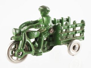 Hubley Cast Iron Toy Cop Motorcycle Trike 
