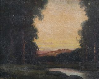 FRANKLIN BOOTH, Oil on Board Landscape