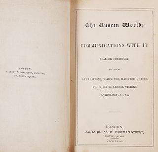 THE UNSEEN WORLD 1847 Book