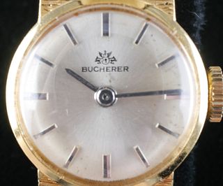 Womens BUCHERER 18K Yellow Gold Watch 