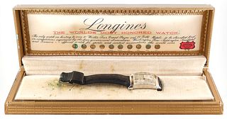 LONGINES 14K White Gold & Diamond Watch 