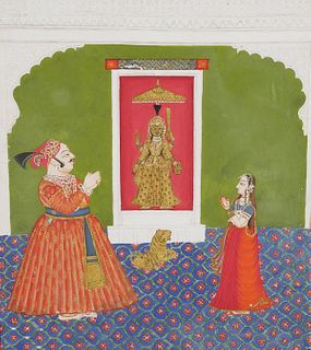 Mughal Gouache Painting, Emperor