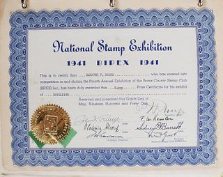 STAMP COLLECTION: 1941 BIPEX Award Winner