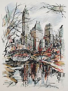 Watercolor of Central Park, New York City