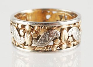 14K Gold Floral Band Ring