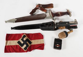 WWII German SA Dagger, Bayonet, Nazi Lighter
