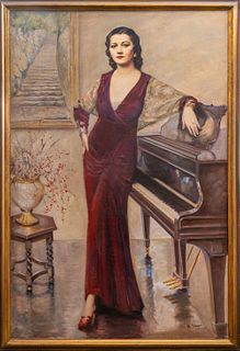 Misha Podryski "Woman At Piano" Portrait, 1935