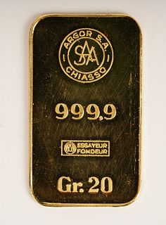 20g 999.9 GOLD Argo Chiasso Bar